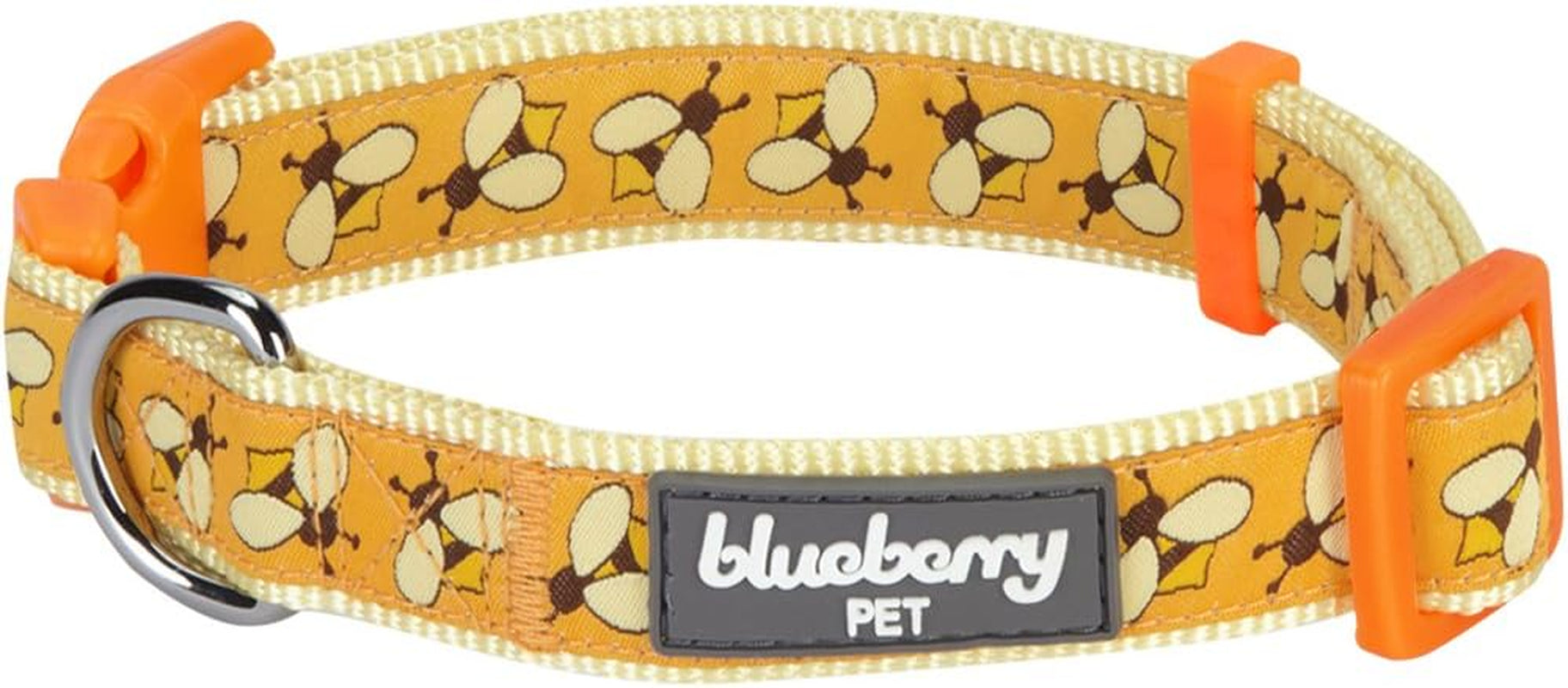 Essentials 10 Patterns Statement Busy Bees Designer Adjustable Dog Collar, Small, Neck 12"-16"