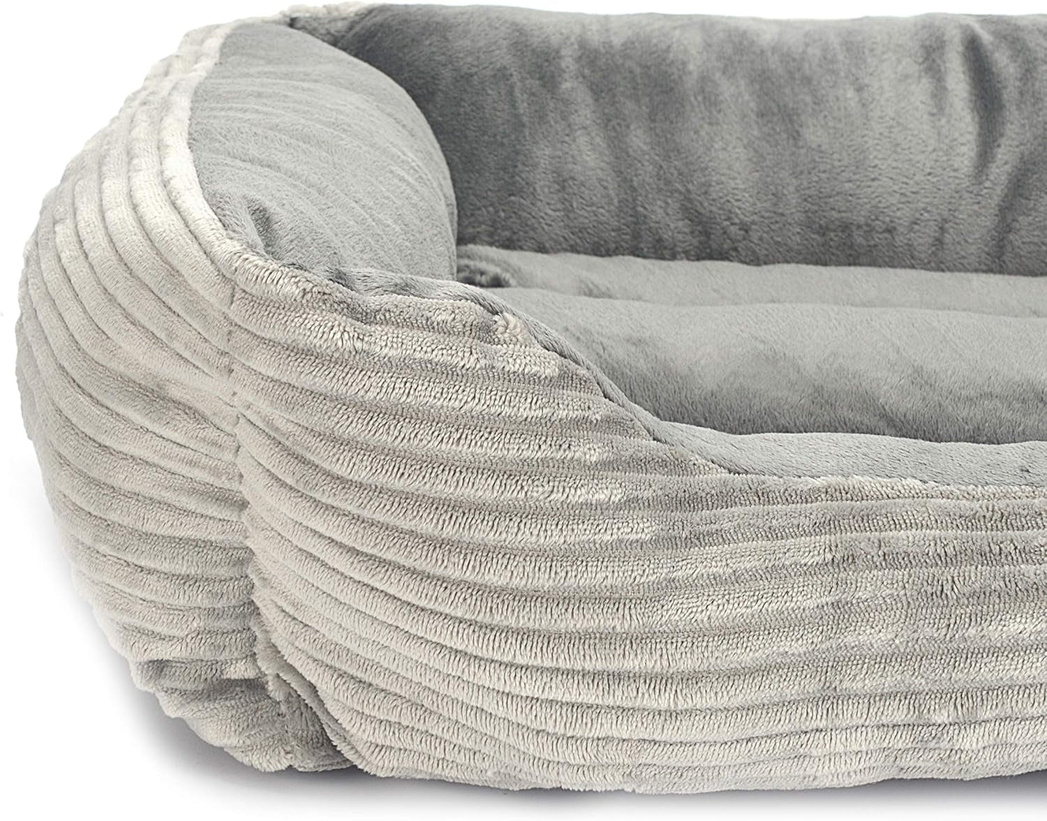 Reversible Rectangle Pet Bed Dog Bed with Dog Paw Embroidery,Medium Size, Solid Gray (Hct-005-Solid Gray)