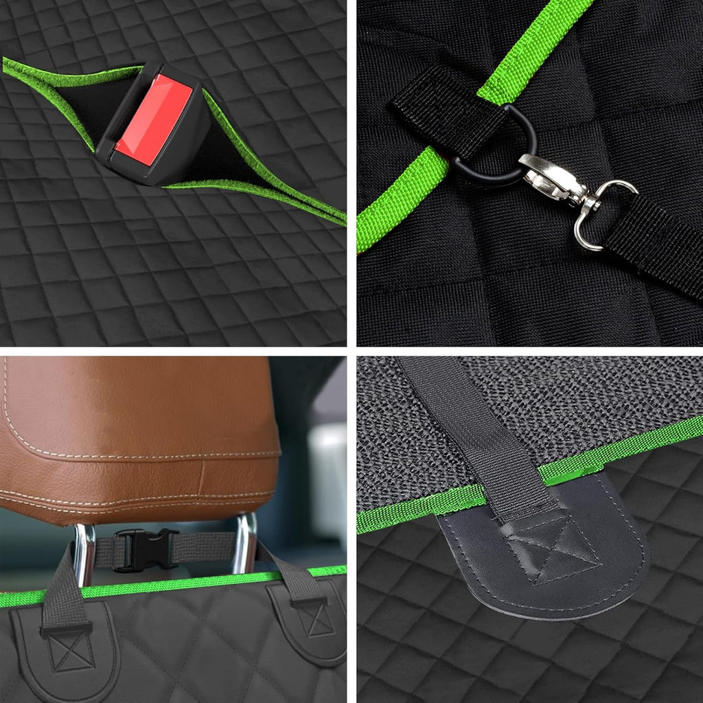 Dog Car Seat Cover, Back Seat Extender - Scratch-Proof & Waterproof Dog Hammock, Mesh Window, Portable for Suvs, Trucks