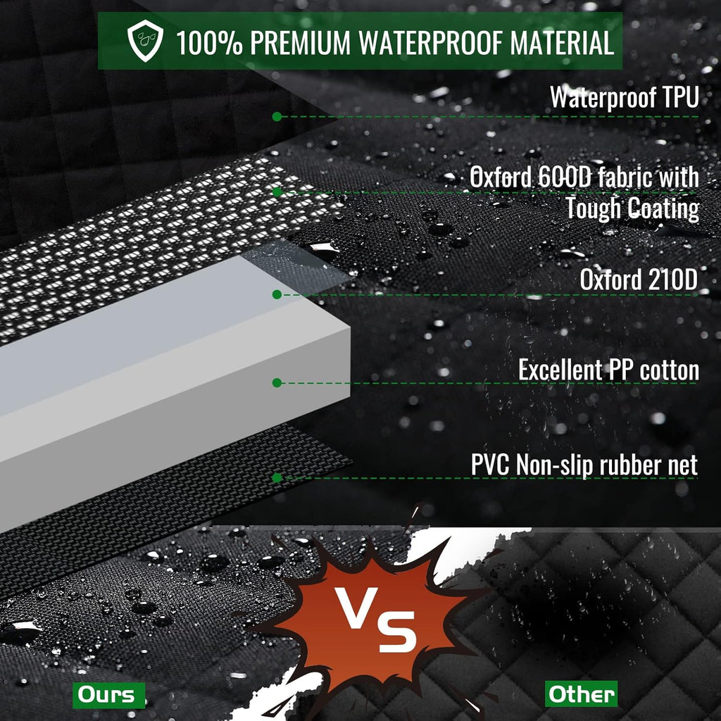 Dog Car Seat Cover, Back Seat Extender - Scratch-Proof & Waterproof Dog Hammock, Mesh Window, Portable for Suvs, Trucks